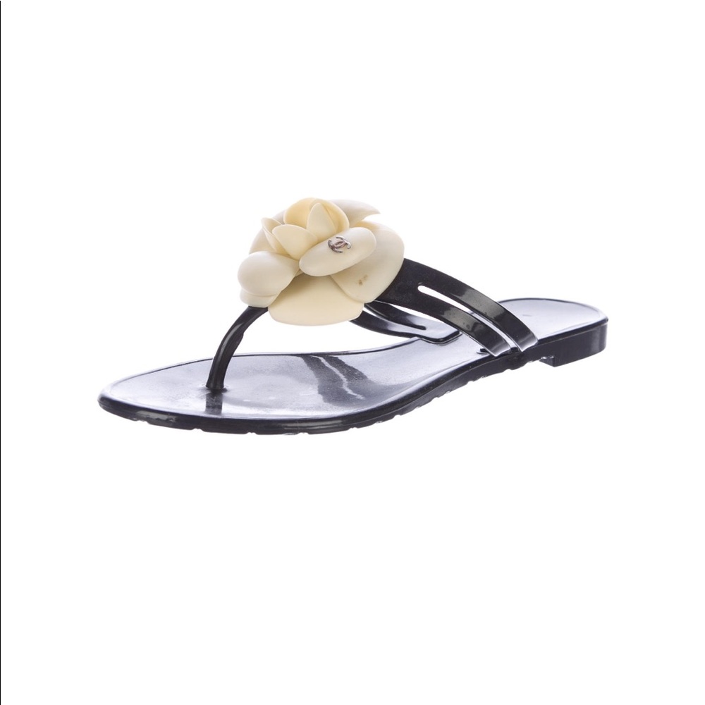 Authentic Chanel Camellia Flower Thongs - Picture 3 of 5